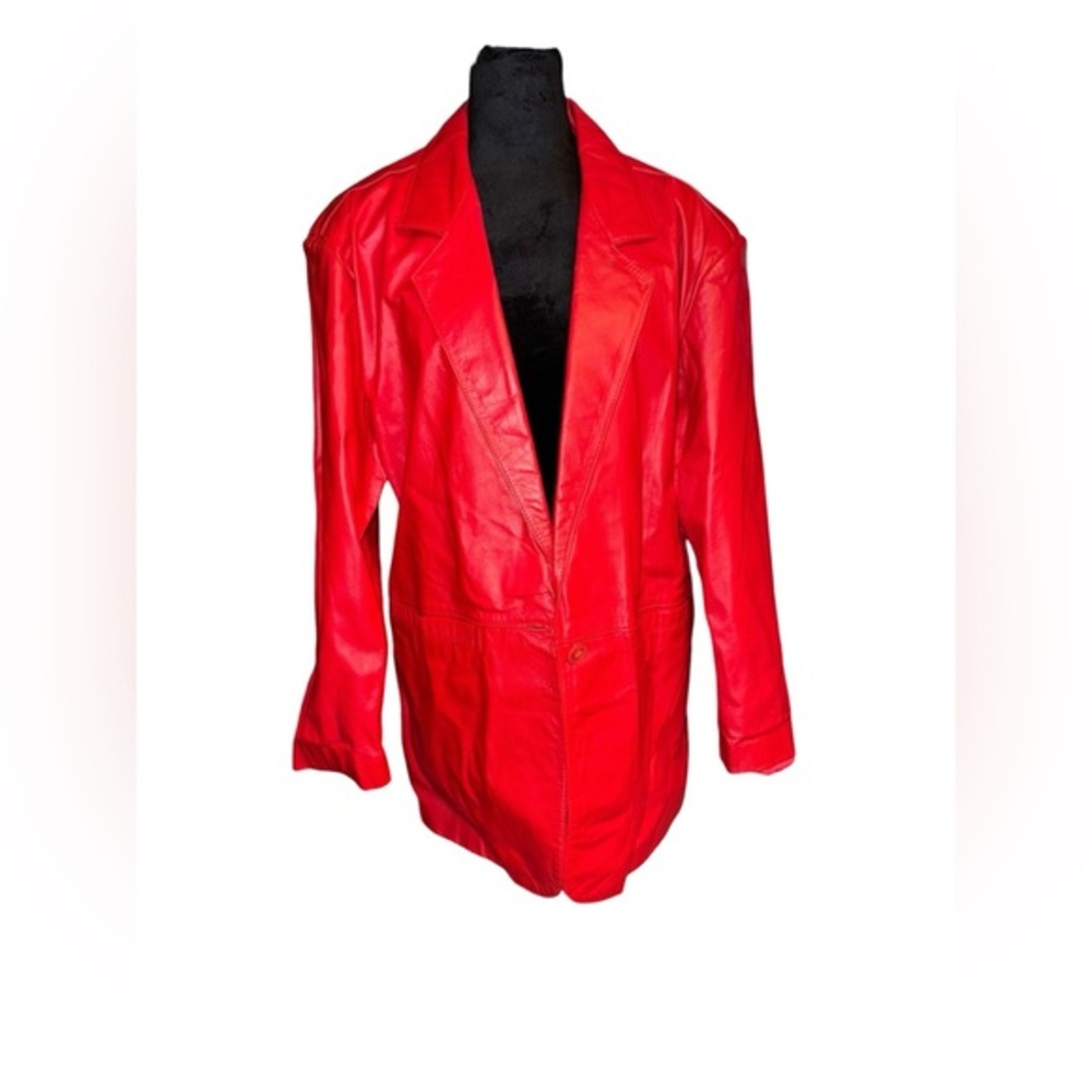 VTG 90s Red‎ Leather jacket women’s size medium by Tabor